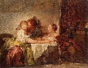 Jean-Honore Fragonard The Captured Kiss, the Hermitage, St. Petersburg oil on canvas